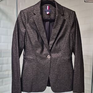 NWT Tommy Hilfiger THFlex Lined Black/Gold Blazer Sz. 8 Retail $159